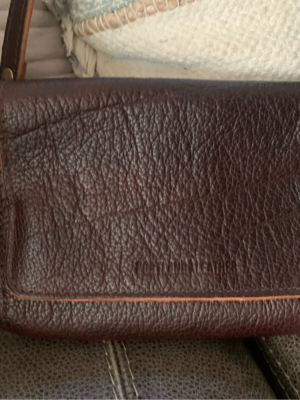 Portland Leather Dark Brown Pebbled Leathermini metro Crossbody Bag